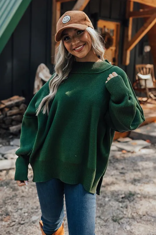 Full Of Warmth Tunic Sweater In Army Green sold by Impressions