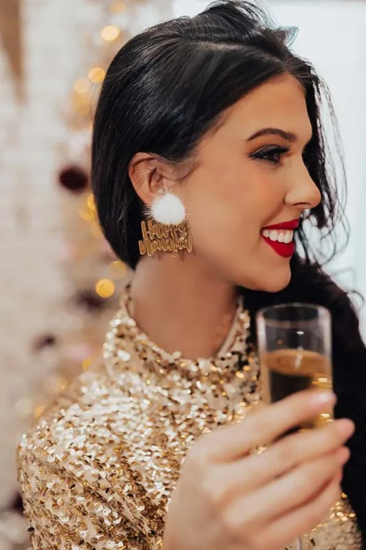 Happy New Year Earrings sold by Impressions