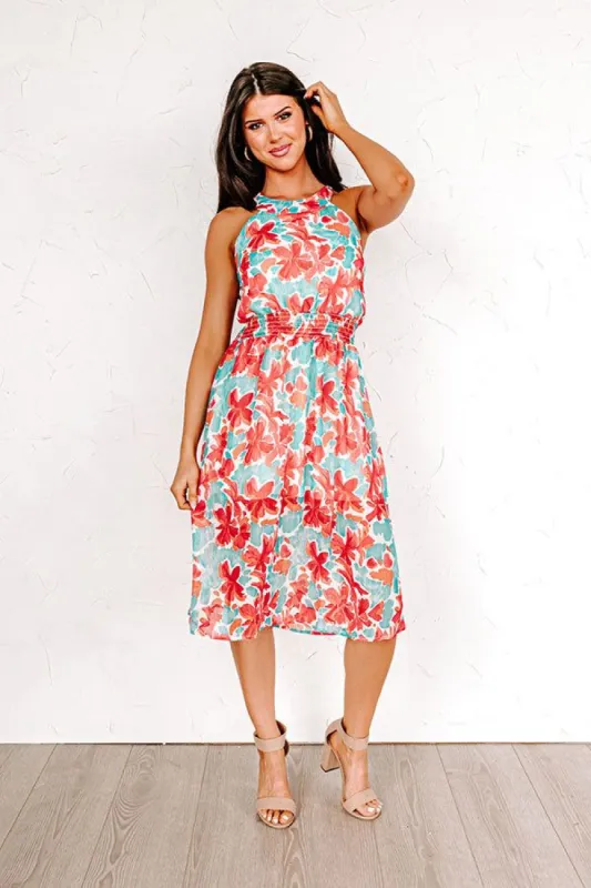 Driving Down Sunset Floral Dress sold by Impressions