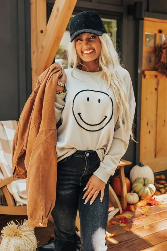 Kind Smile Sweatshirt In Grey sold by Impressions