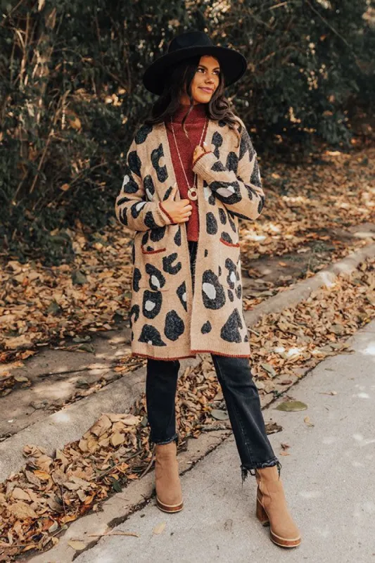 Early Bird Leopard Cardigan In Mocha sold by Impressions