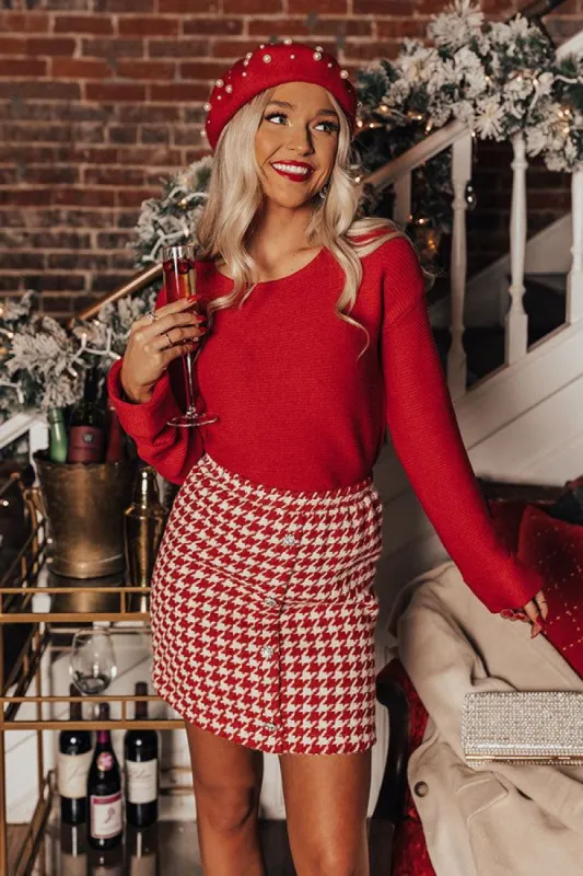 Weekend Coffee Run Sweater In Red sold by Impressions