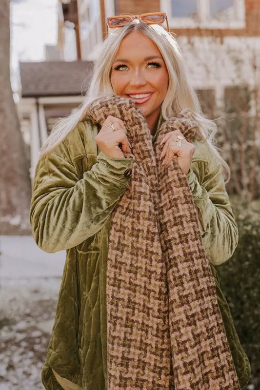 Cocoa Point Scarf In Olive sold by Impressions