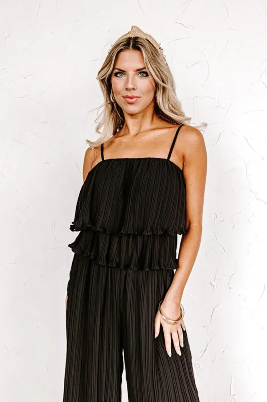 Visiting Italy Pleated Top In Black sold by Impressions