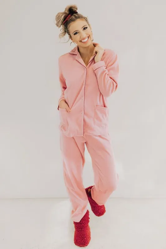 Snuggle Season Micro Fleece Pajama Set in Pink sold by Impressions