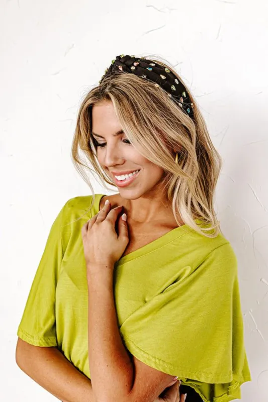 Seeking Sunshine Embellished Headband In Black sold by Impressions
