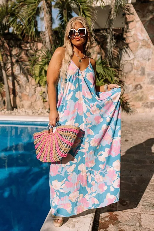 Picking Petals Maxi in Sky Blue Curves sold by Impressions