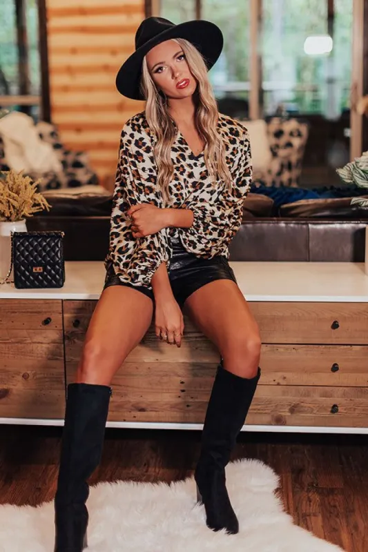 Runaway Fabulous Leopard Shift Top in Champagne sold by Impressions