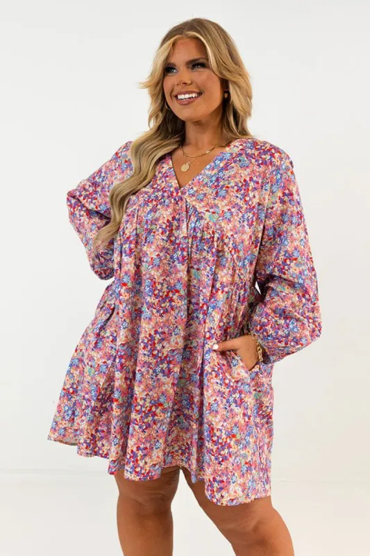 Party in Galveston Babydoll Dress in Blooming Dahlia Curves sold by Impressions