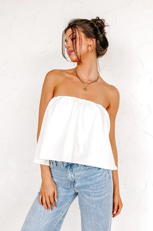 The Party Goes On Tube Top In White sold by Impressions
