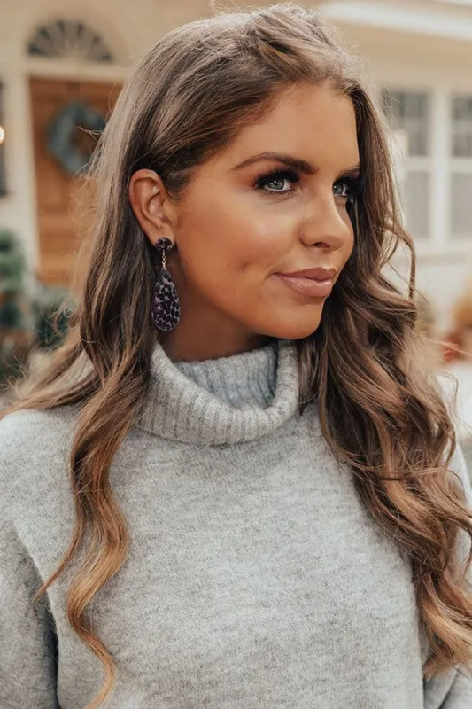 Forever Fierce Snake Print Earrings In Grey sold by Impressions