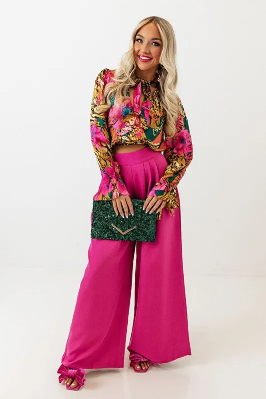 Forever Yours High Waist Pants In Fuchsia sold by Impressions