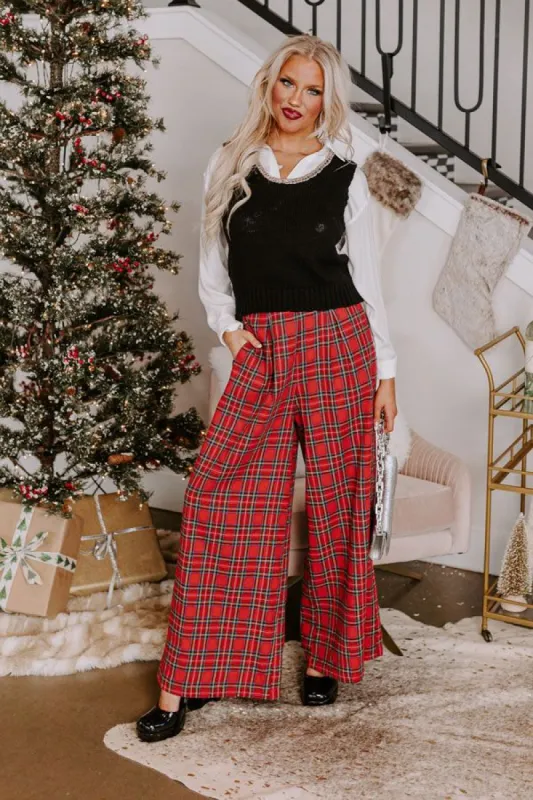 The Kaylie Wide Leg Plaid Pants sold by Impressions