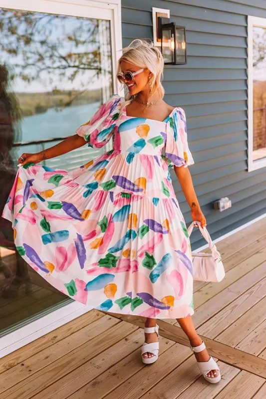 Peaceful Pause Midi Dress In Pink sold by Impressions