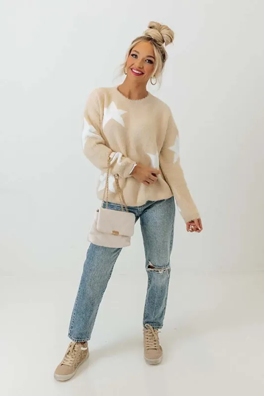 Stargazer Ultra Soft Knit Sweater in Beige sold by Impressions