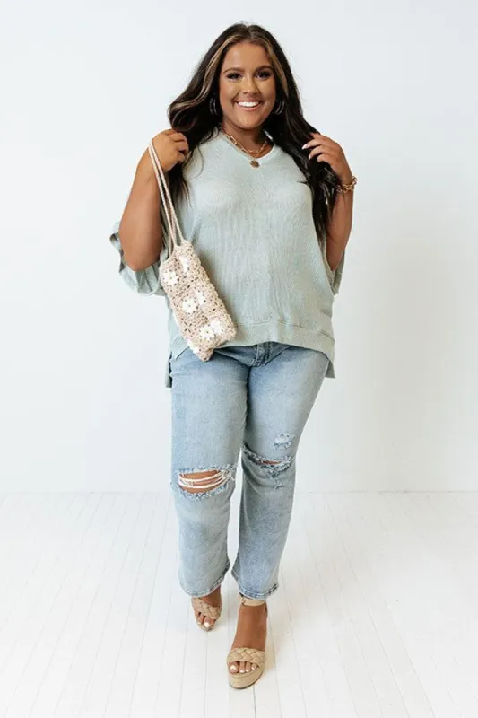 Sweet Daybreak Knit Shift Top In Mint Curves sold by Impressions