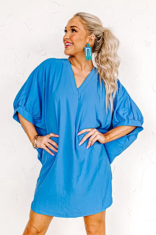 Take The Train Shift Dress In Ocean Blue sold by Impressions