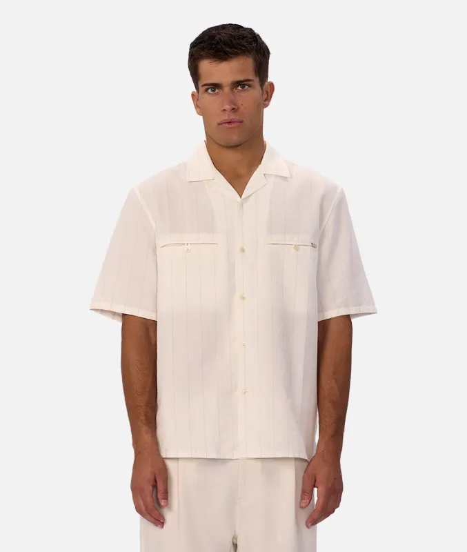 The Malibu Short Sleeve Shirt - Cream / Lt Blue sold by Industrie Clothing