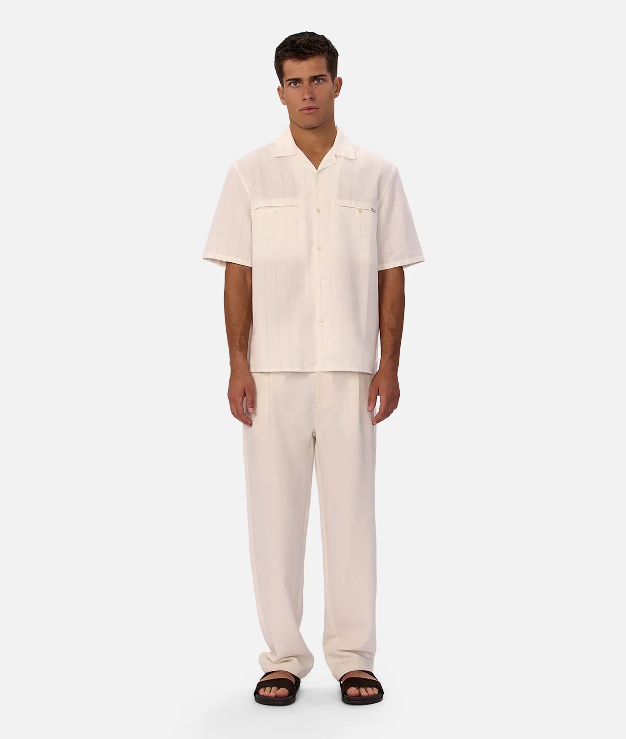 The Malibu Short Sleeve Shirt - Cream / Lt Blue sold by Industrie Clothing product image thumbnail 5