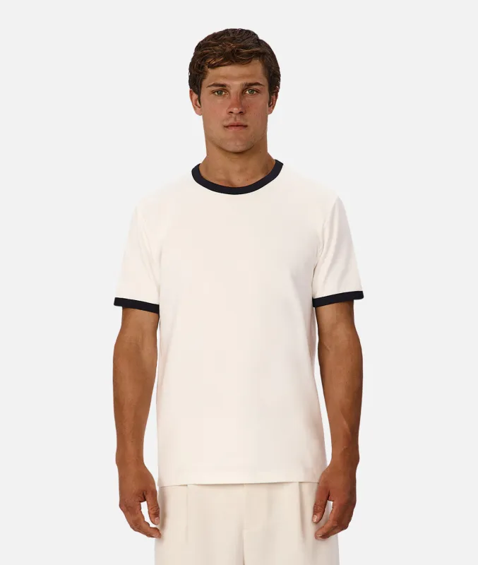 The Ringer Tee - Cream Navy sold by Industrie Clothing