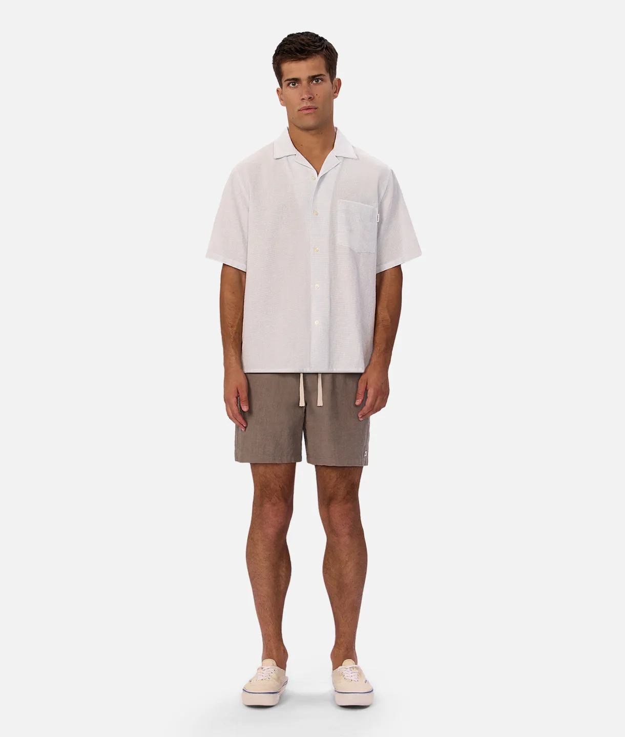 The Striped Marbella Short Sleeve Shirt - Sky / Off White sold by Industrie Clothing product image thumbnail 5