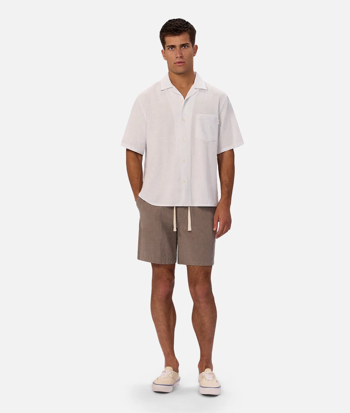 The Striped Marbella Short Sleeve Shirt - Sky / Off White sold by Industrie Clothing product image thumbnail 2