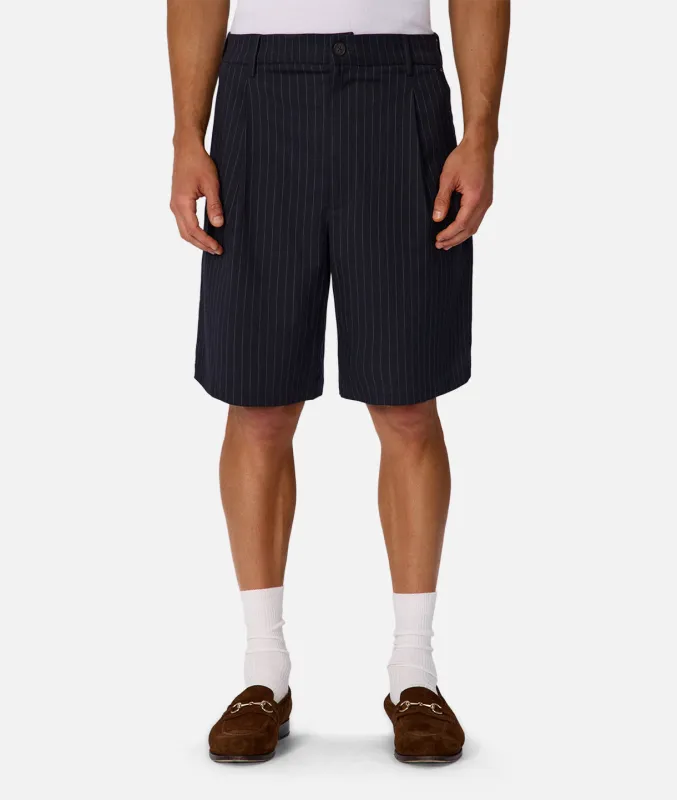 The Pinstripe Lusso Short - Navy Grey sold by Industrie Clothing