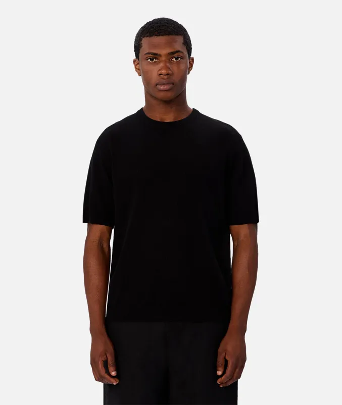 The Knitted Lusso Tee - Black made by Industrie Clothing
