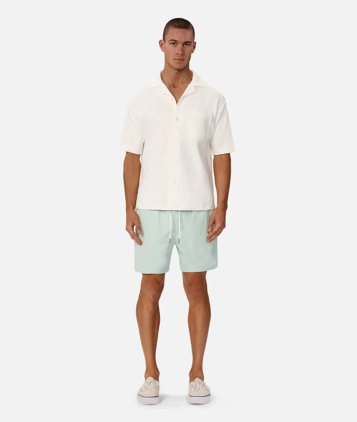 The Knitted Malibu Short Sleeve Shirt - Winter White sold by Industrie Clothing product image thumbnail 5