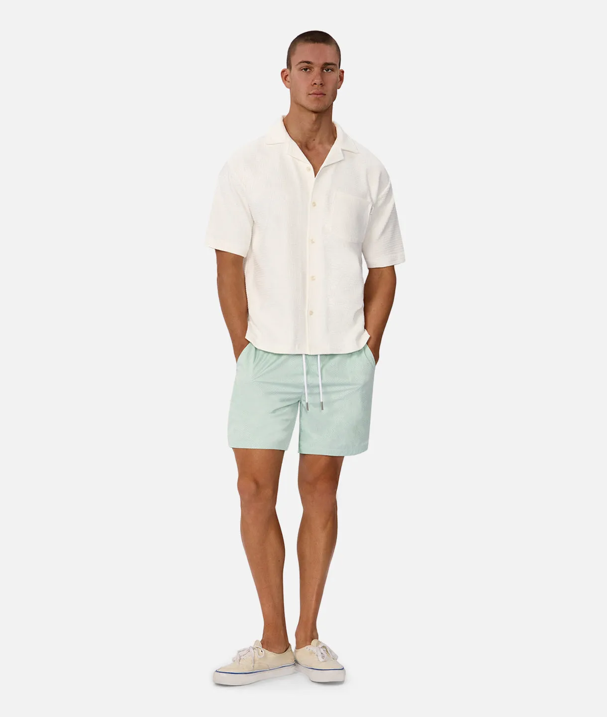 The Knitted Malibu Short Sleeve Shirt - Winter White sold by Industrie Clothing product image thumbnail 2
