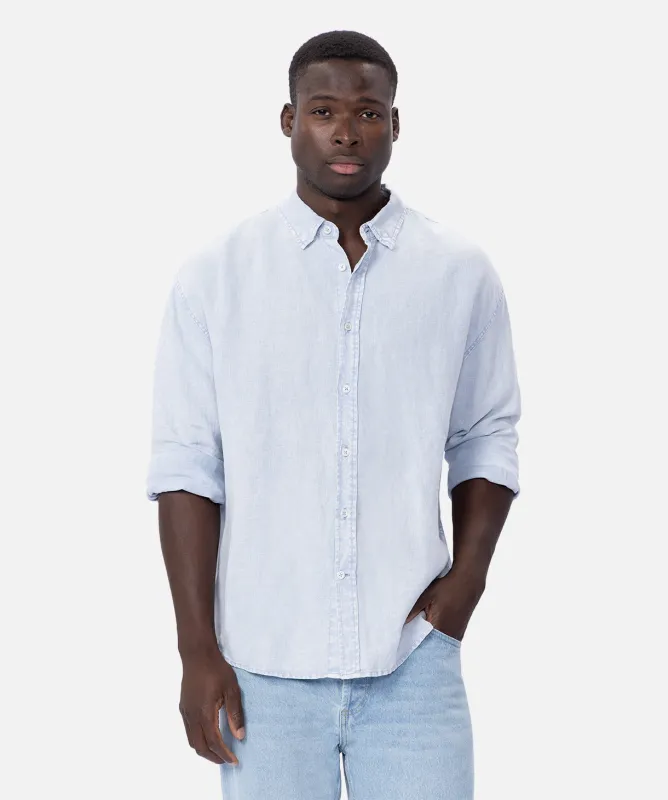 The Laverty L/s Linen Shirt - Chambray sold by Industrie Clothing