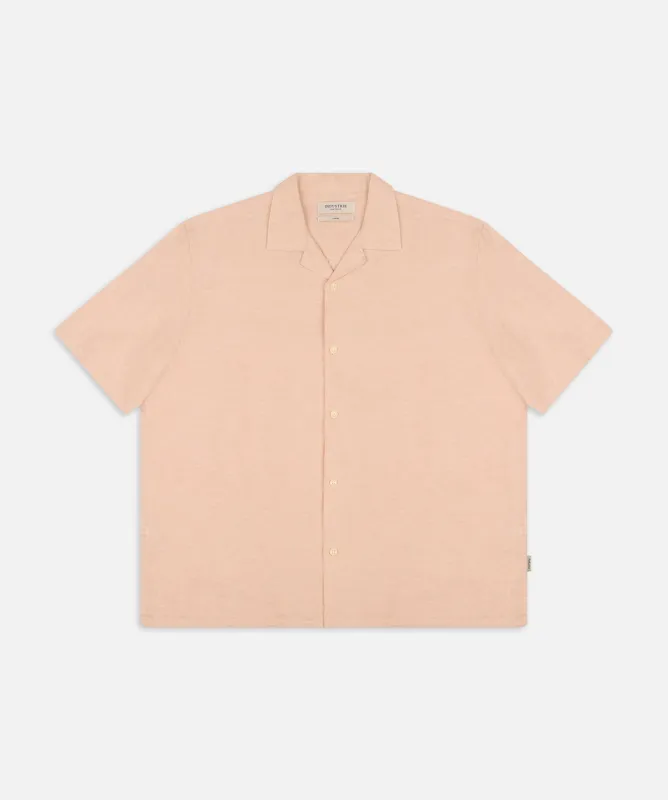 The Relaxed Linen Blend Short Sleeve Shirt - Lt Pink sold by Industrie Clothing