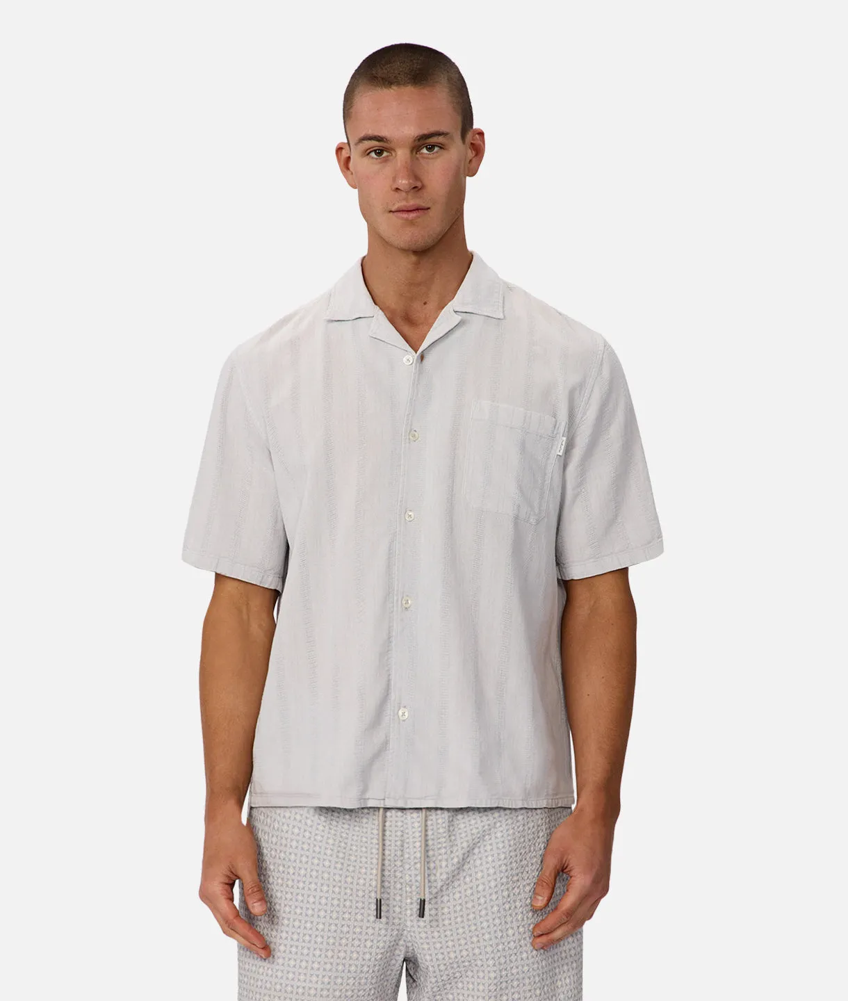 The Andreas Short Sleeve Shirt - Cloud 26 sold by Industrie Clothing