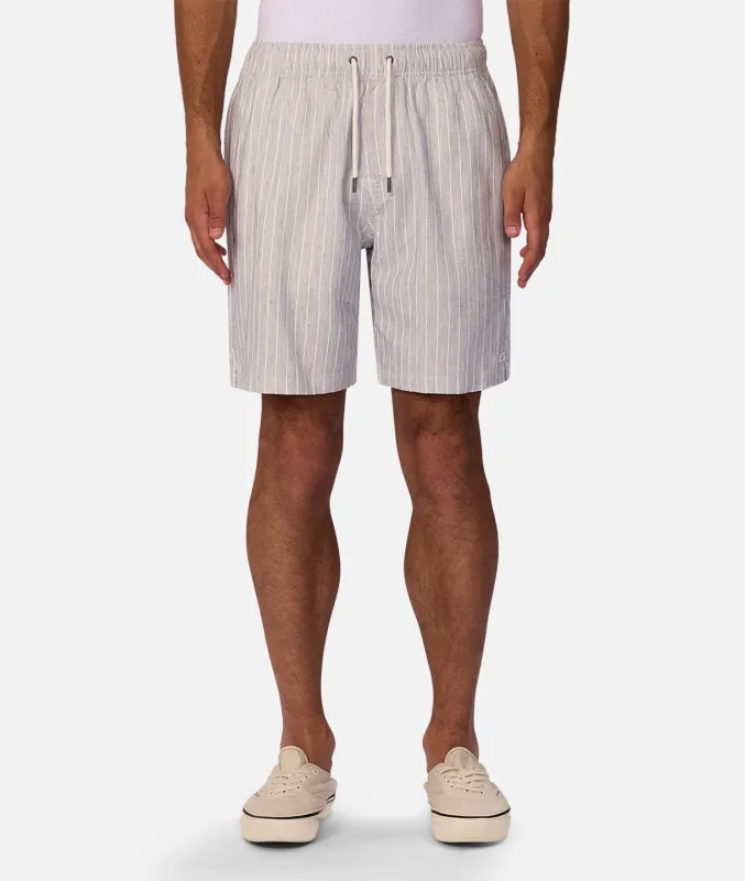 The La Brava Linen Blend Short - Blue / Off White sold by Industrie Clothing