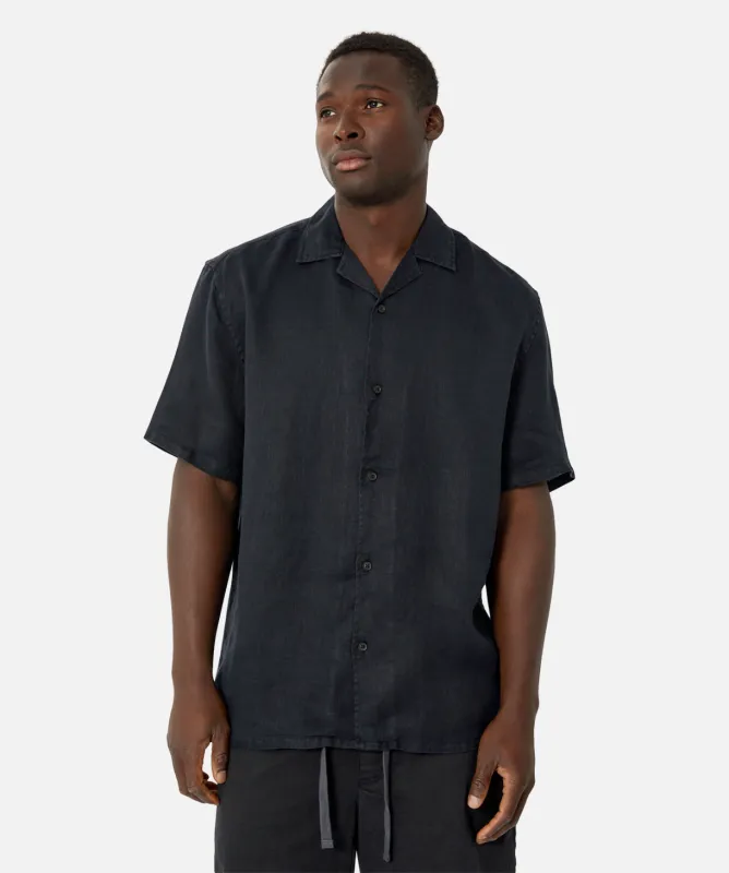 The Del Sur Linen S/s Shirt - OD Black sold by Industrie Clothing