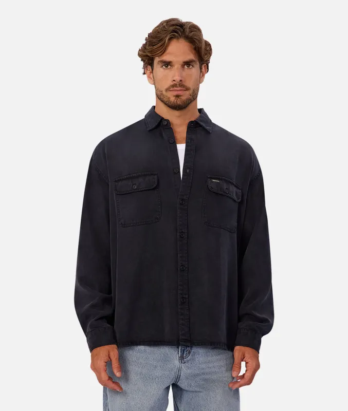 The Stockholm Long Sleeve Shirt - Dark Navy sold by Industrie Clothing