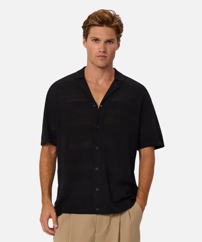 The Vercelli Short Sleeve Shirt - Black sold by Industrie Clothing
