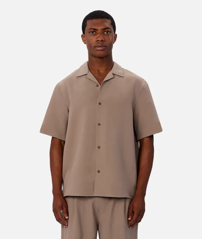 The Lightweight Lusso Short Sleeve Shirt - Taupe sold by Industrie Clothing