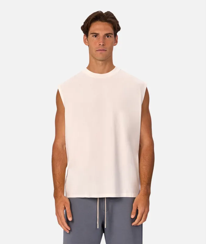 The Kosta Sleeveless Tee - Winter White sold by Industrie Clothing