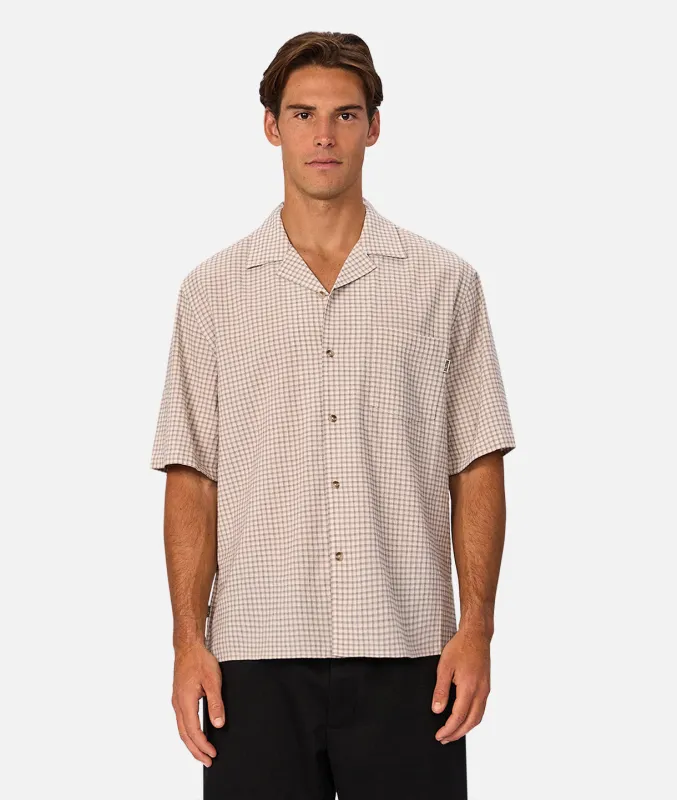 The Montica Short Sleeve Shirt - Natural Black sold by Industrie Clothing