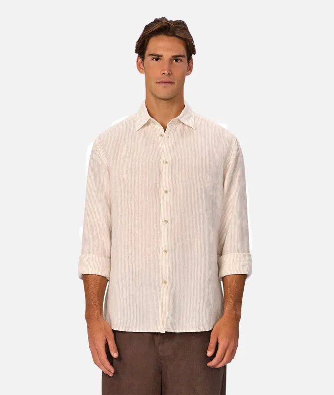 The Monaco Long Sleeve Shirt - Cream / Beige sold by Industrie Clothing