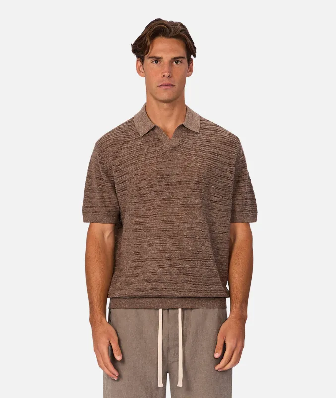 The Bologna Polo - Wood Melange sold by Industrie Clothing