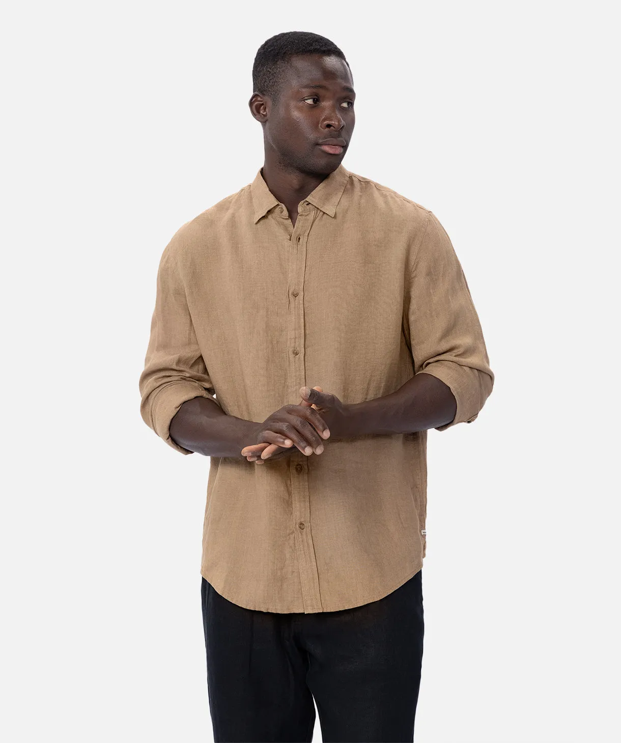 The Tennyson Linen Long Sleeve Shirt - Brass sold by Industrie Clothing product image thumbnail 4