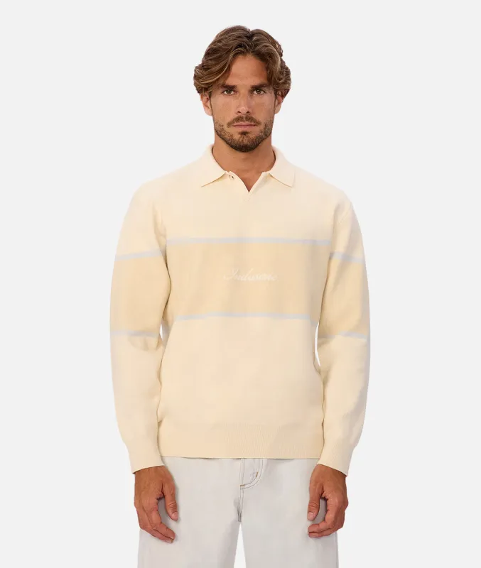The Yale Polo Knit - Vanilla Combo sold by Industrie Clothing