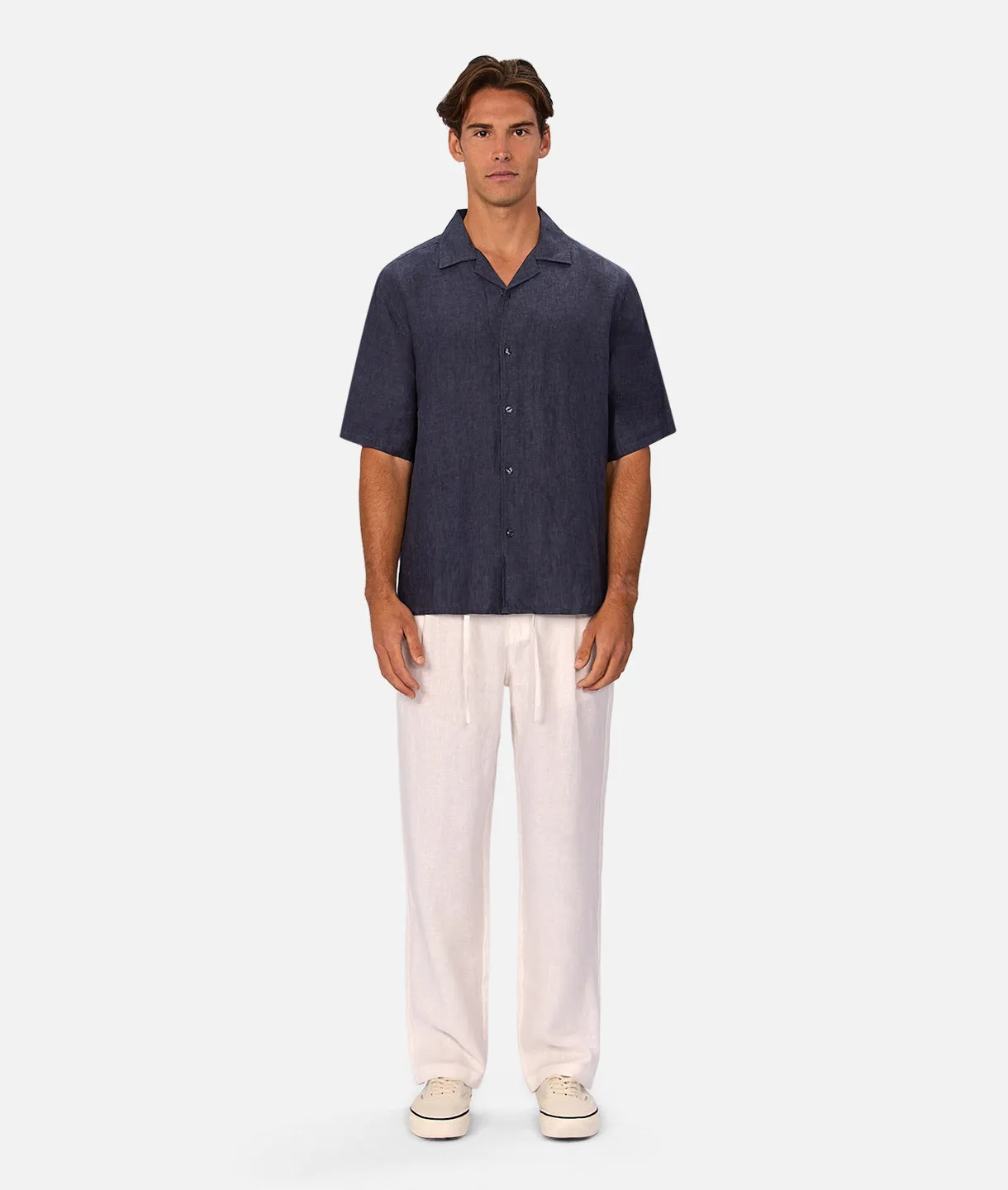 The St Martins Short Sleeve Linen Shirt - Denim sold by Industrie Clothing product image thumbnail 5