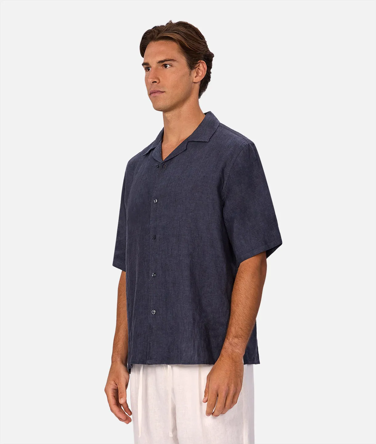 The St Martins Short Sleeve Linen Shirt - Denim sold by Industrie Clothing product image thumbnail 3