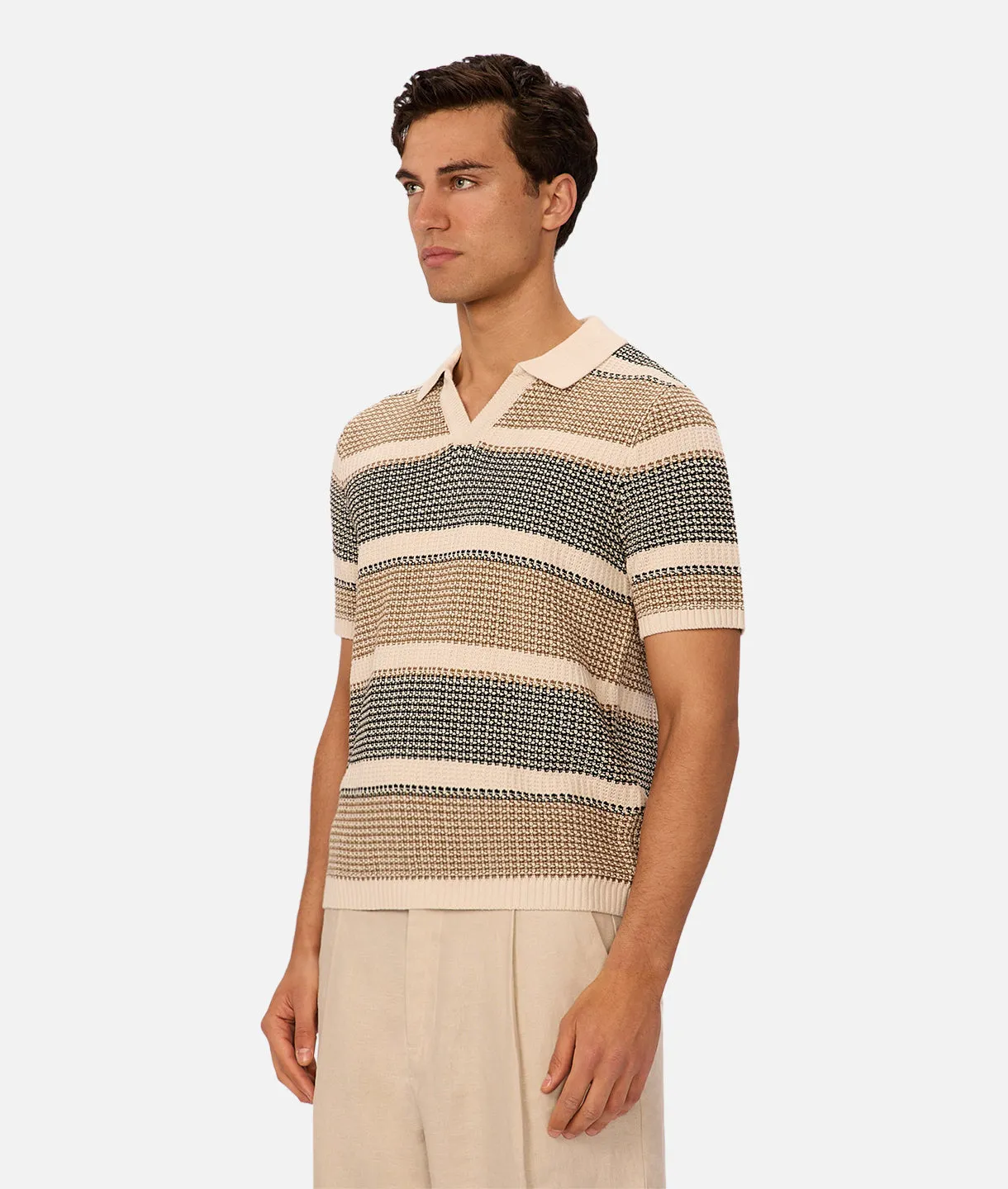 The Puglia Polo - Stone Marle sold by Industrie Clothing product image thumbnail 4