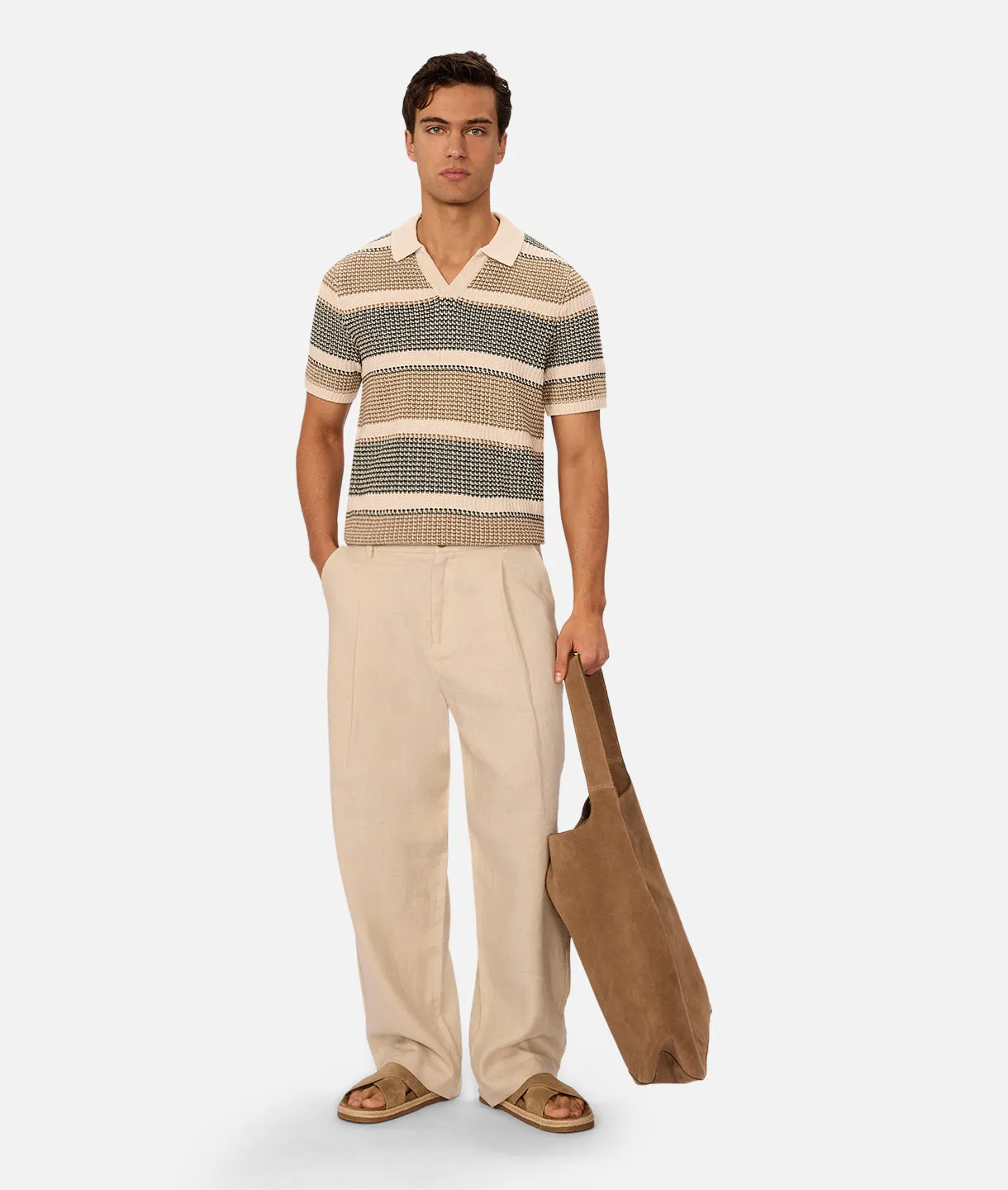 The Puglia Polo - Stone Marle sold by Industrie Clothing product image thumbnail 2