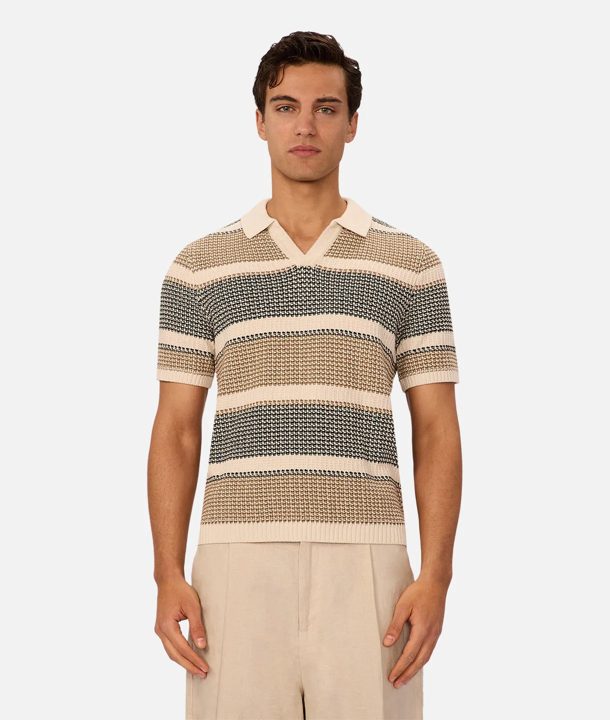 The Puglia Polo - Stone Marle sold by Industrie Clothing