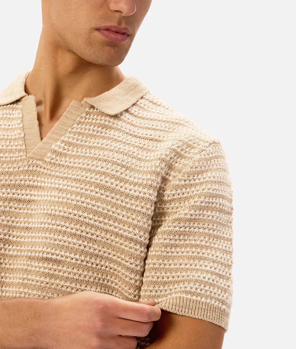 The Matera Polo - Tan/White sold by Industrie Clothing product image thumbnail 3